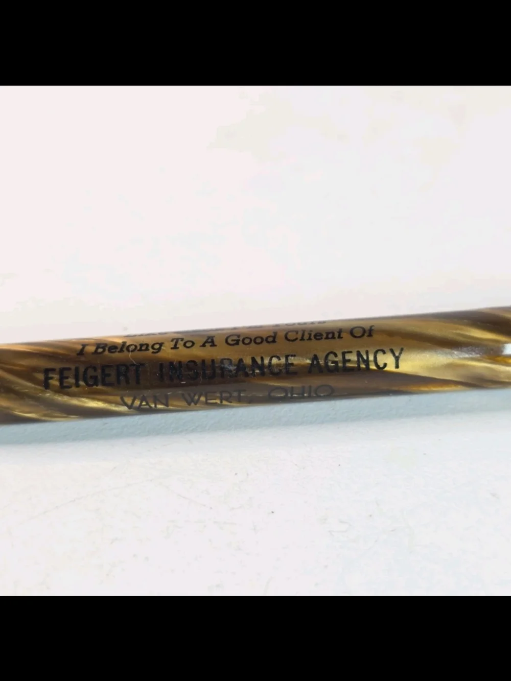 Vintage Sheaffer Advertising Mechanical Pencil Feigert Insurance Van Wert Ohio